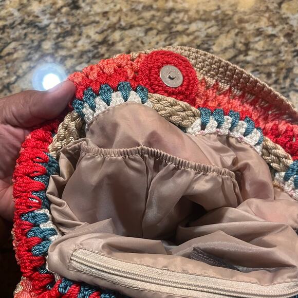 The Sak Originals Multicolored Shoulder Drawstring Purse Stripe Hobo Bag BOHO - Picture 5 of 10